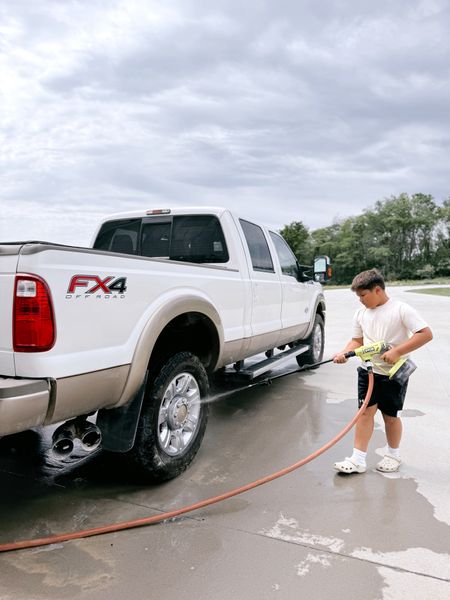 #HomeDepotPartner For Father’s Day, the kids cleaned and washed Nick’s truck using the Ryobi 18V EZClean Power Cleaner from the @homedepot !  This portable tool requires a RYOBI ONE+ battery which is the same battery used for all RYOBI ONE+ tools. You can connect to a standard hose, a 2-liter bottle for portable cleaning, or the included 20 ft. siphon hose to pull water from any fresh body of water (boat cleaning).   You can use this to wash vehicles, outdoor furniture, windows, boats, and more. #TheHomeDepot


#LTKHome #LTKGiftGuide #LTKSeasonal
