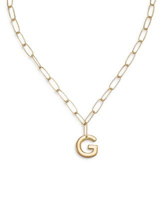 Paperclip Link Chain Initial Pendant Necklace in 18K Gold Plated, 18" | Bloomingdale's (US)