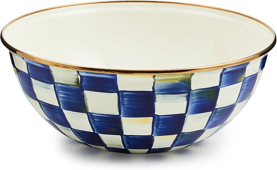 MACKENZIE-CHILDS Enamel Everyday Bowl, Serving Bowl for Entertaining, Medium, Blue-and-White Roya... | Amazon (US)