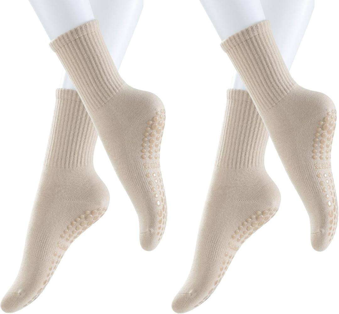 Pilates Yoga Socks with Grips for Women, Non Skid Sticky Socks, Non Slip Grip Socks for Women | Amazon (US)
