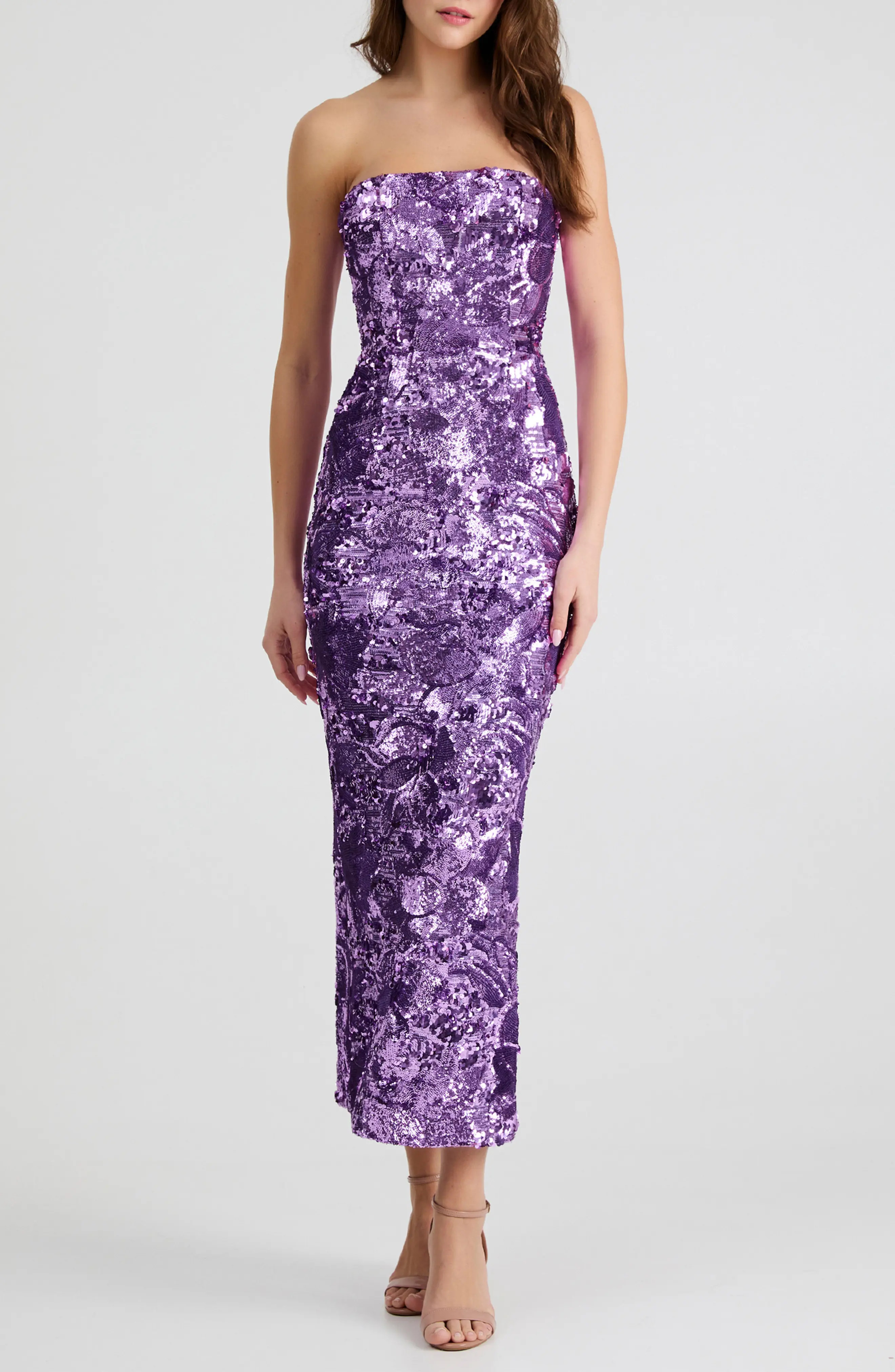 Leslie Pattern Sequin Strapless Gown (Women) | Nordstrom | Nordstrom