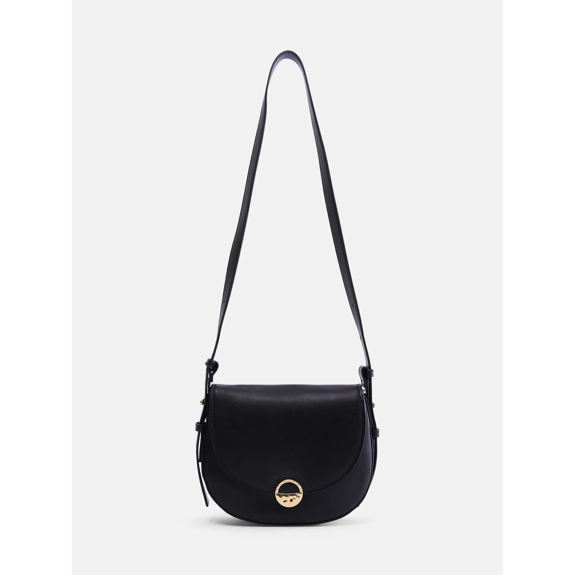 Scenario Women's Faux Suede Crossbody Handbag, Black | Walmart (US)