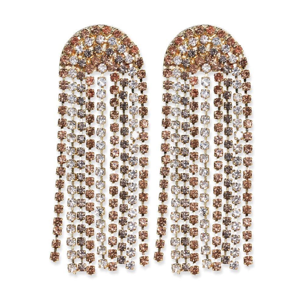 Clara Waterfall Stone Dangle Earrings Neutral | INK+ALLOY