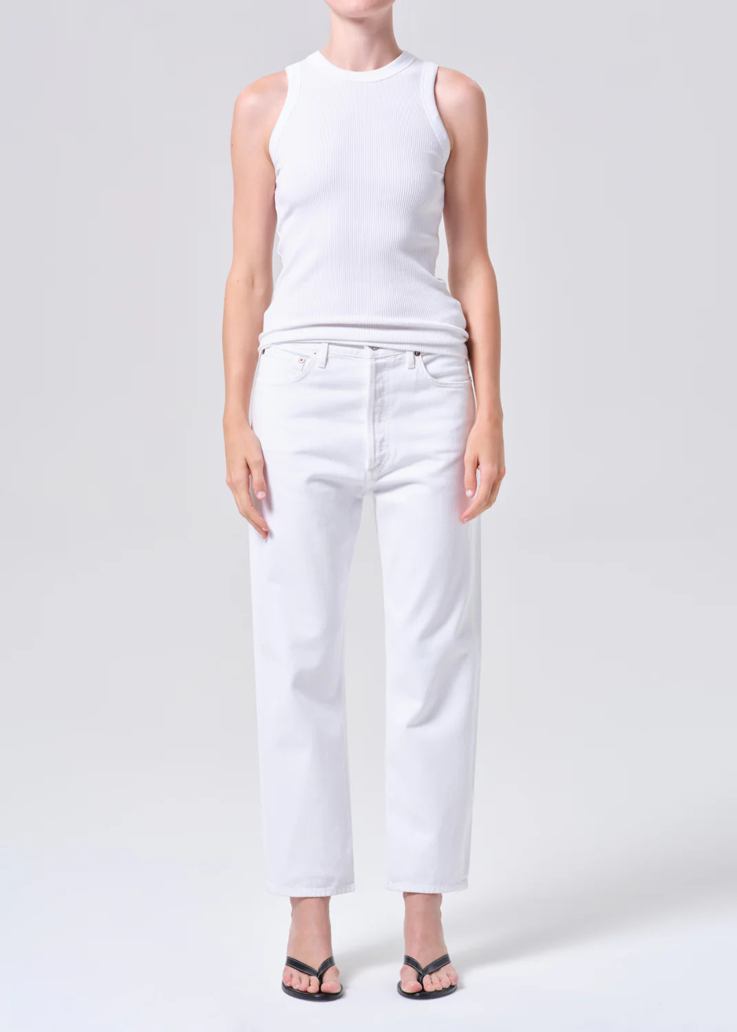 90S Crop Mid Rise Loose Straight in Marshmallow | AGOLDE