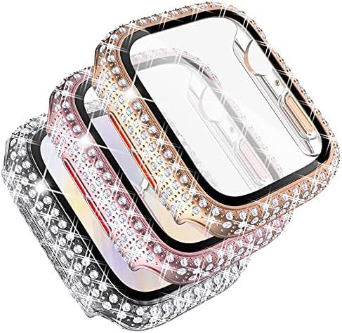 Fullife 3-Pack Crystal Diamond Bling Cases Compatible with Apple Watch 42mm Protective Bumper with T | Amazon (US)