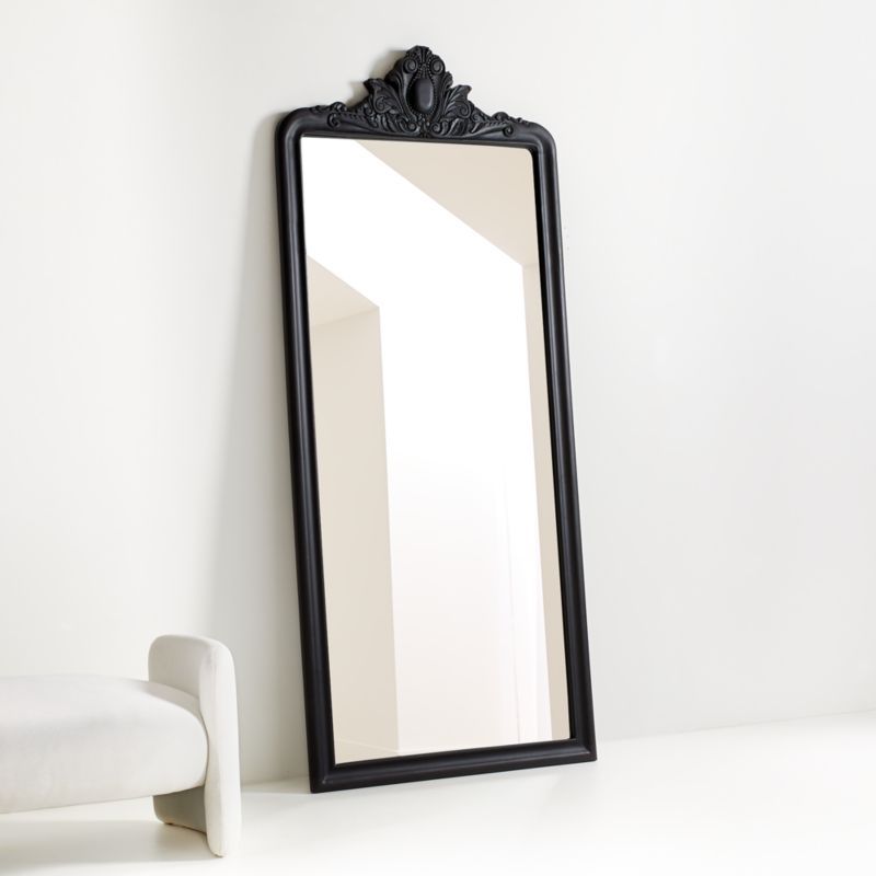 Levon Carved Wood Floor Mirror by Leanne Ford + Reviews | Crate and Barrel | Crate & Barrel