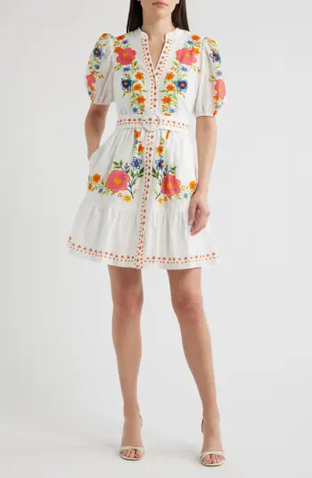 Eliza J Floral Print Poplin Dress | Nordstrom | Nordstrom