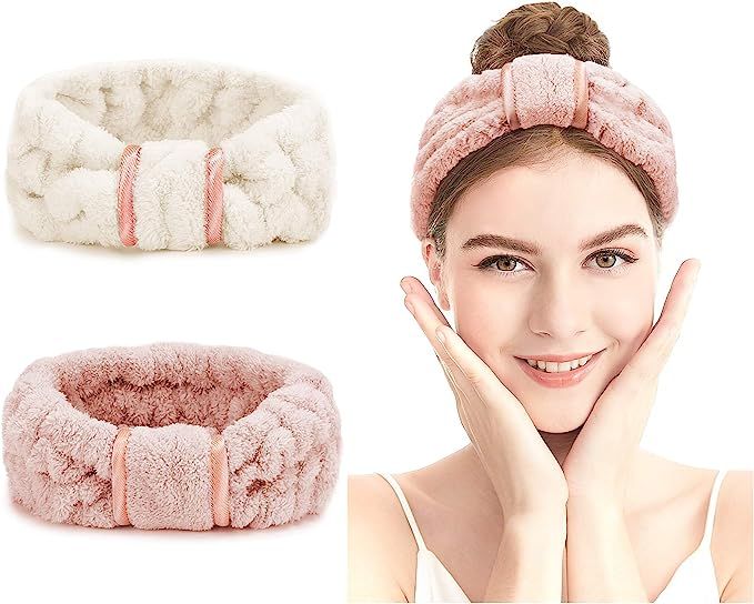 Spa Headband - Microfiber Headbands Makeup Head band Facial Cosmetic Hair Band Washing Face Hair ... | Amazon (UK)
