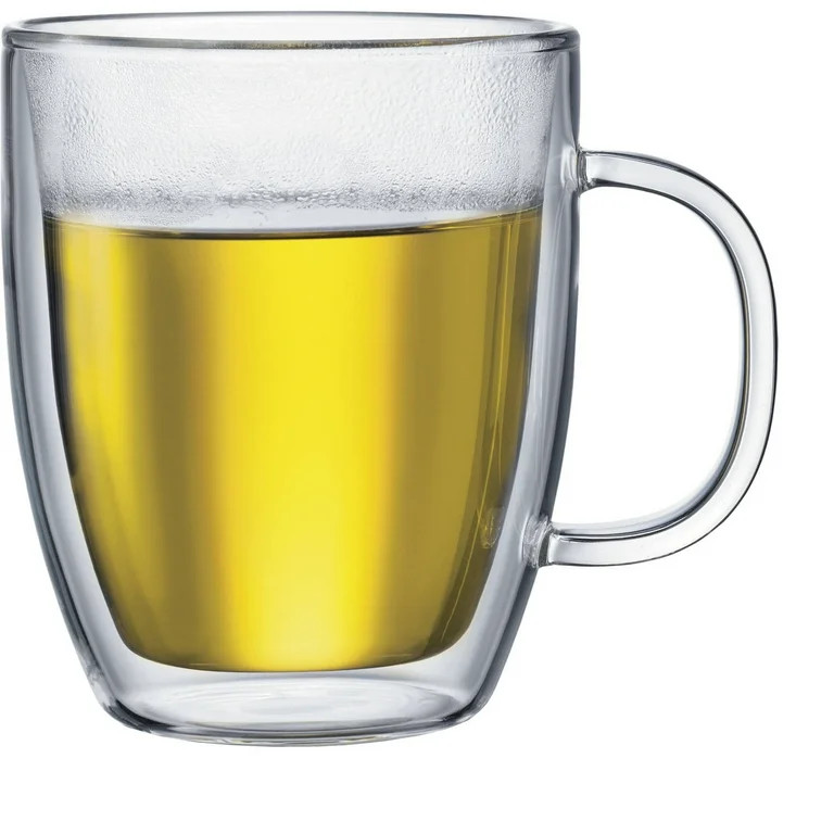 Bodum BISTRO Jumbo Coffee Mug, Double Wall, Clear, 0.45L, 15 Ounces Each (Set of 2) | Walmart (US)