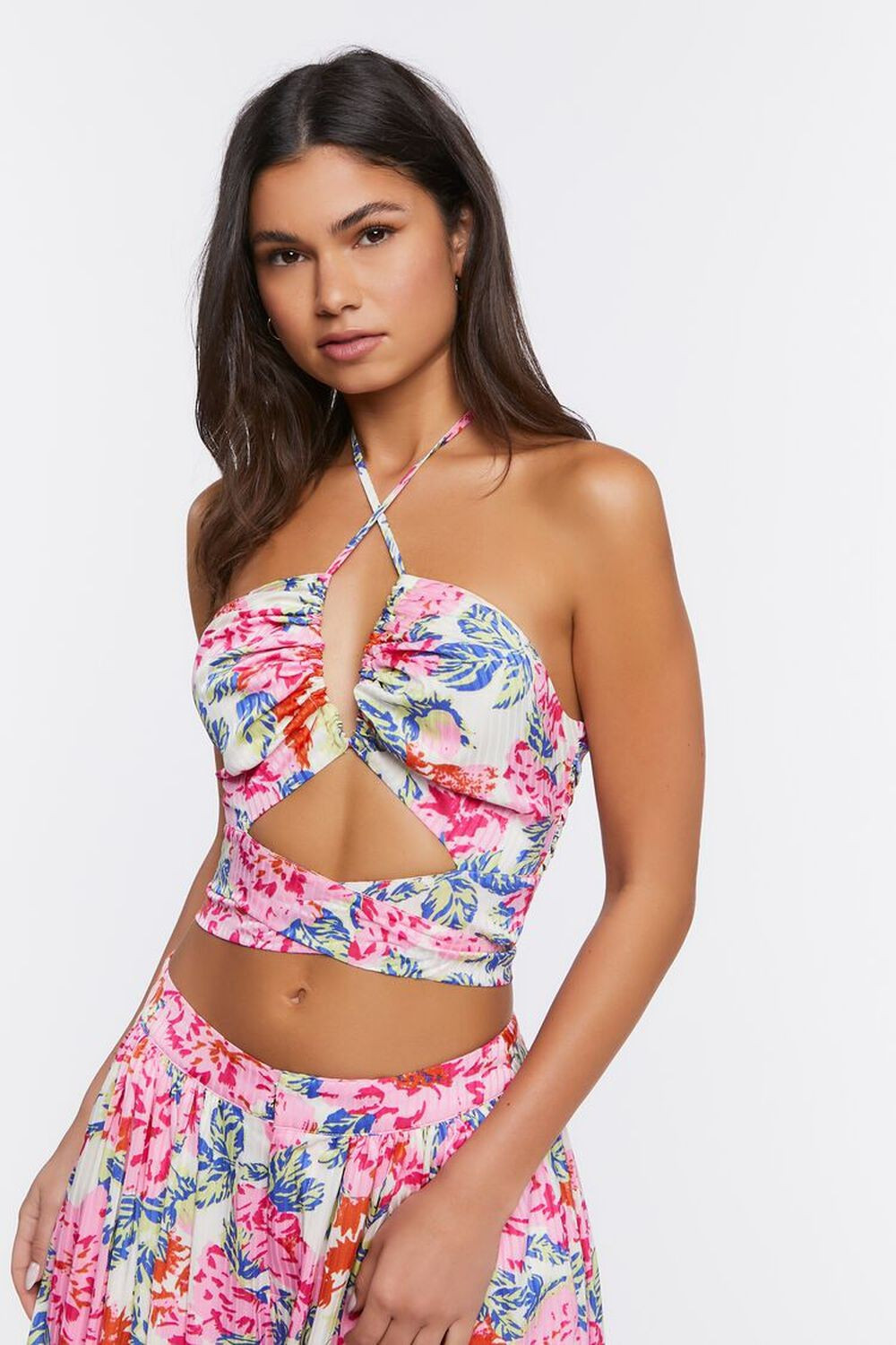 Floral Print Halter Crop Top | Forever 21 (US)