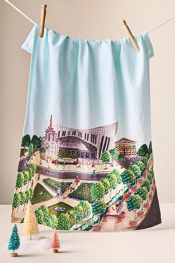 Holiday in the City Dish Towel | Anthropologie (US)