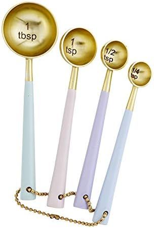 Creative Brands 47th & Main Measuring Spoon Set, 4-Pieces, Pastel Multi & Gold | Amazon (US)