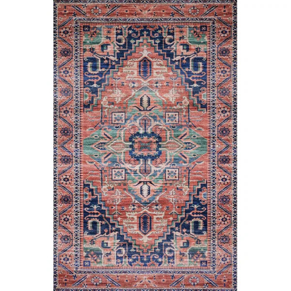 Cielo Oriental Coral Area Rug | Wayfair North America