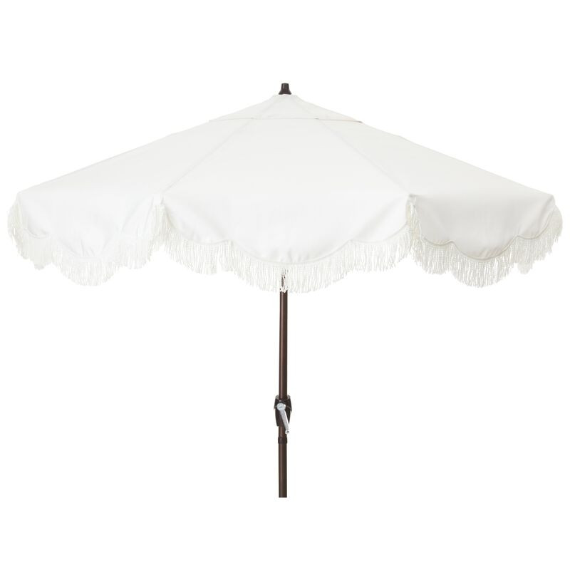 Cloud Fringe Patio Umbrella, White | One Kings Lane