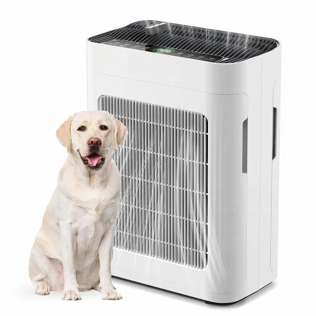 Anqtovp air purifier for large rooms up to 3000 sq ft dual-sided washable pre-filter pet mode PM25 display removes 99.97 percent particles 1 Piece | Lowe's