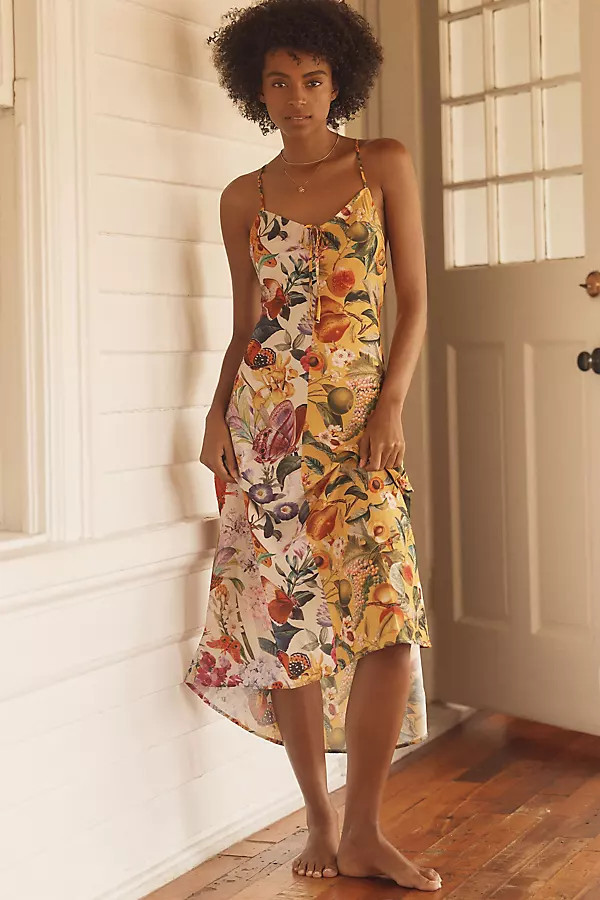 Burcu Korkmazyurek x LyreBird Silky Slip Midi Dress | Anthropologie (US)
