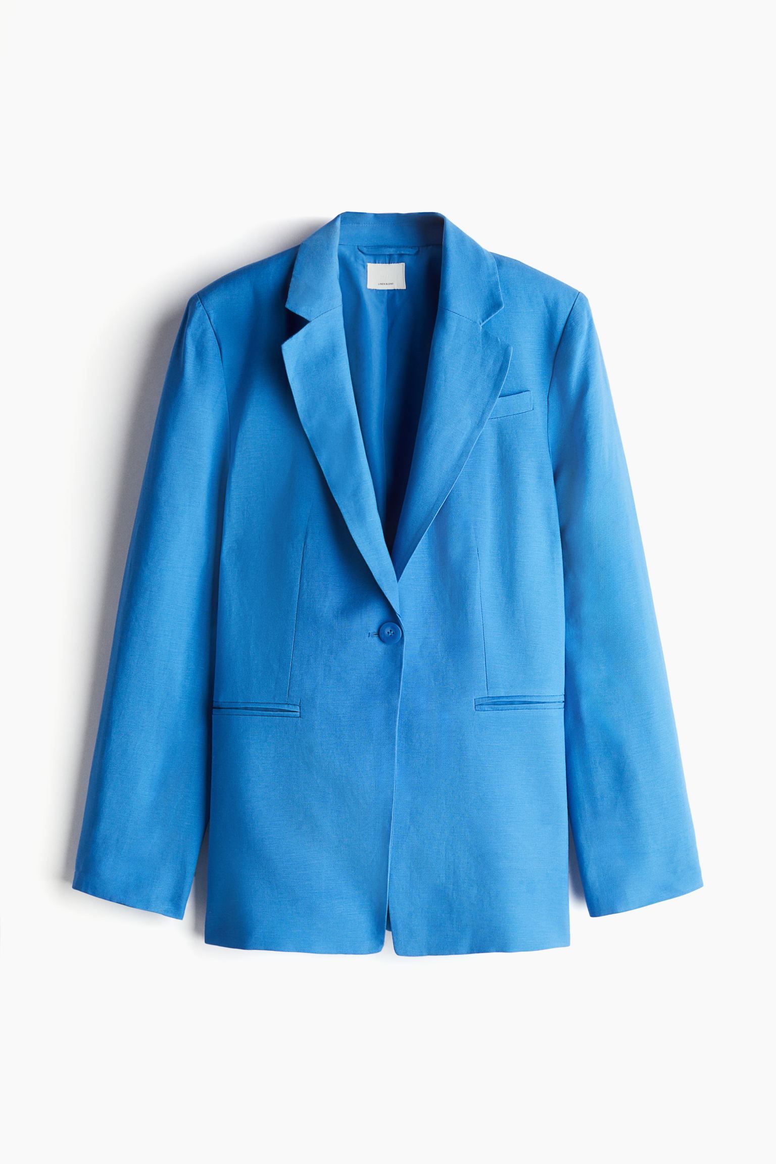 Linen-blend Blazer - Blue - Ladies | H&M US | H&M (US + CA)