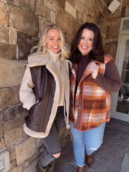 @freepeople vests / G is wearing size S / Sis is wearing an XL / both run on the bigger side

linked similar outfit details

#LTKfindsunder50 #LTKstyletip #LTKSeasonal
