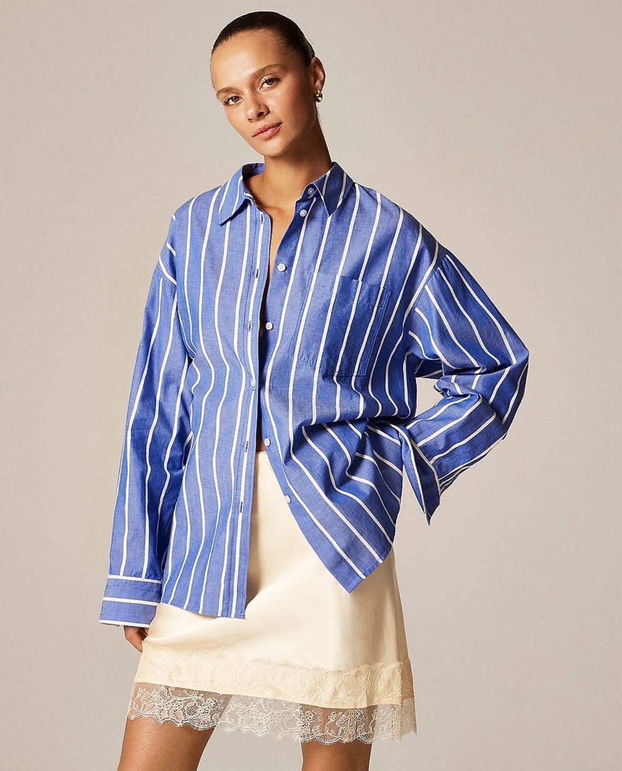 Étienne oversized shirt in dobby stripe