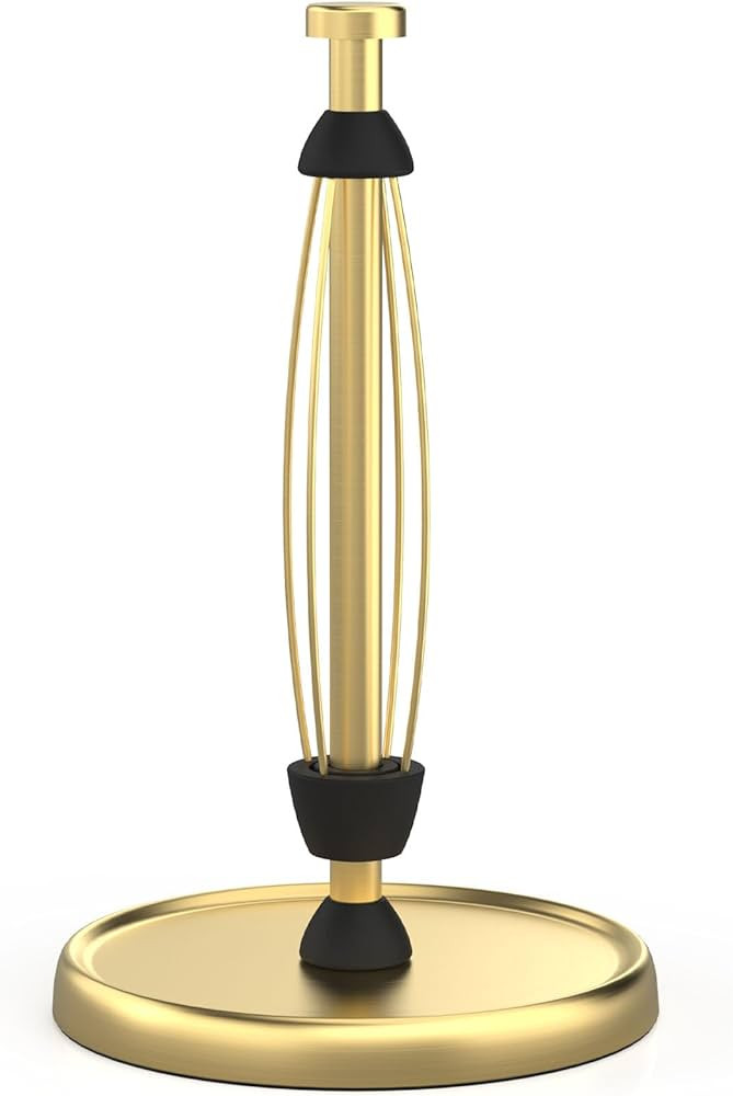 Paper Towel Holder Countertop, Stainless Steel Gold Paper Towel Holder with Weighted Base ，One-... | Amazon (US)
