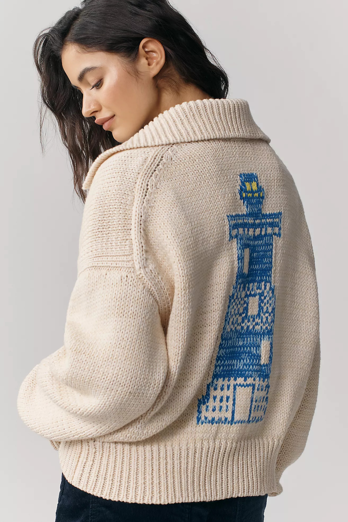 Maeve Collared V-Neck Cardigan Sweater | Anthropologie (US)