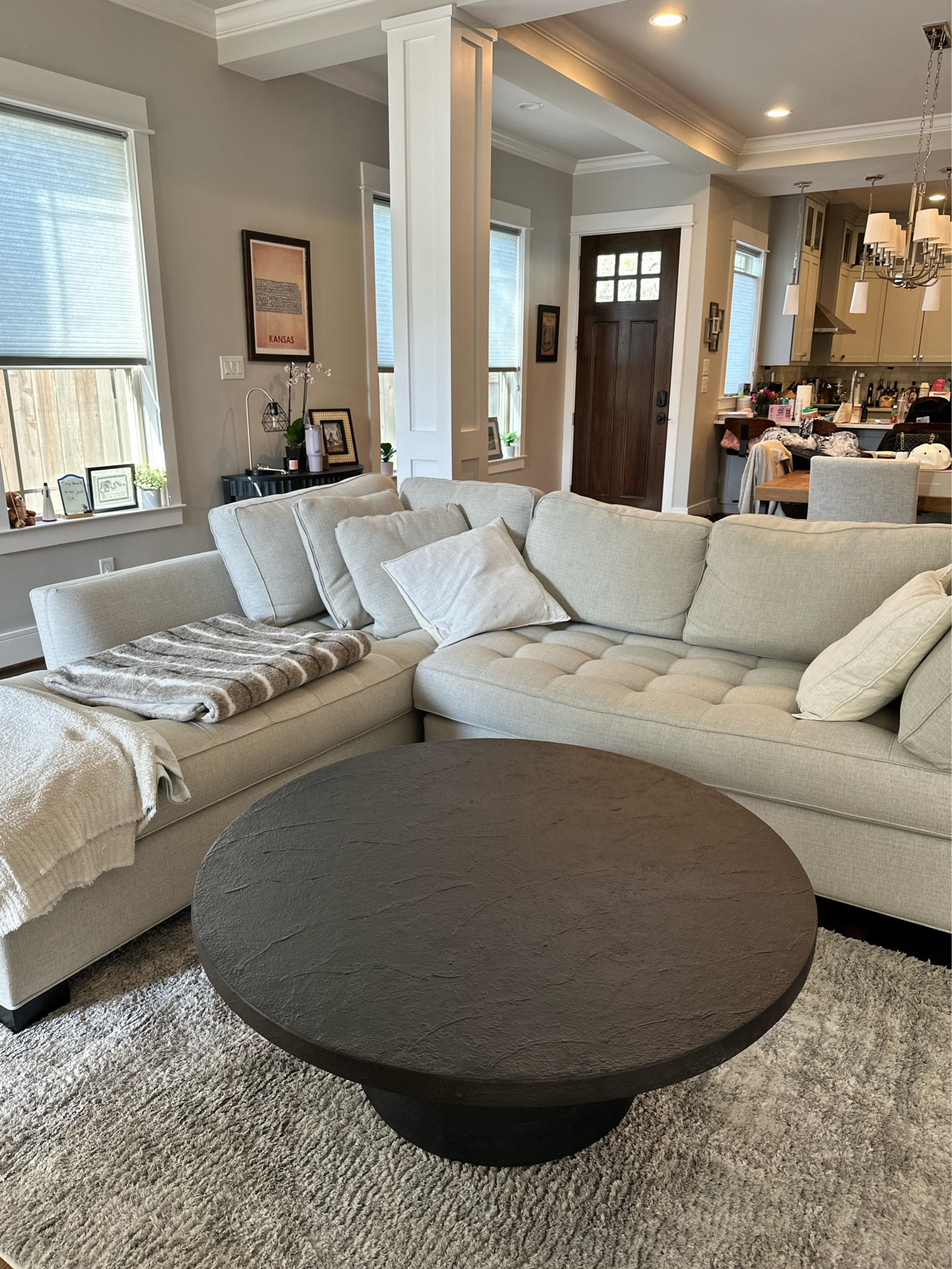 Our new coffee table arrived😍 loving the contrast in our living room with the round black table! It’s from C&B and absolutely gorgeous.

#LTKhome