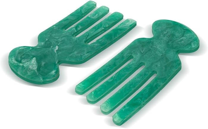 Folkulture Resin Salad Hands | Aqua Teal Serving Utensils Set of 2, 8 inch | Stylish Salad Servers or Salad Tongs |St Patricks's Day Decorative Salad Serving Utensils for Home | Amazon (US)