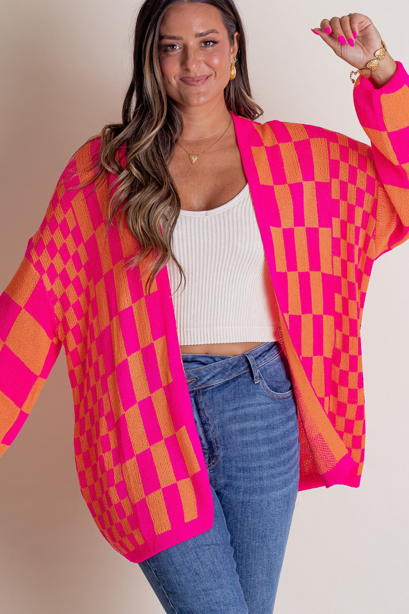 I'll Be Back Checkered Cardigan *Final Sale* | Nellie Mae