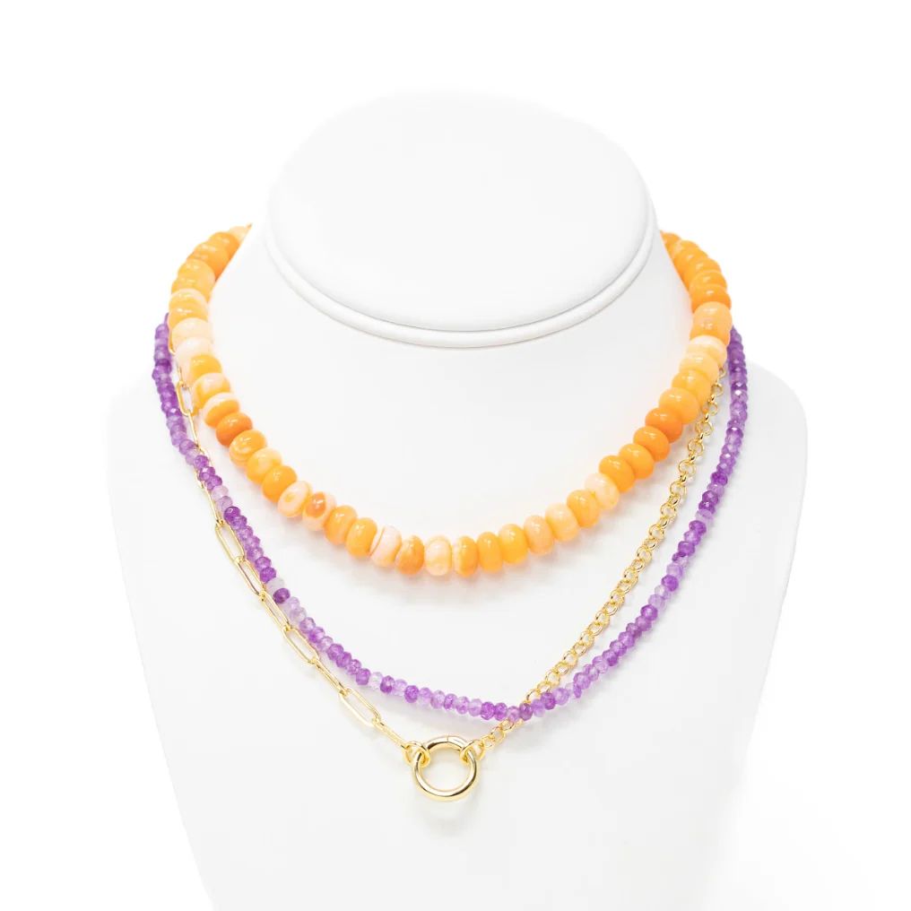 Orange + Purple Necklace Stack | Allie + Bess