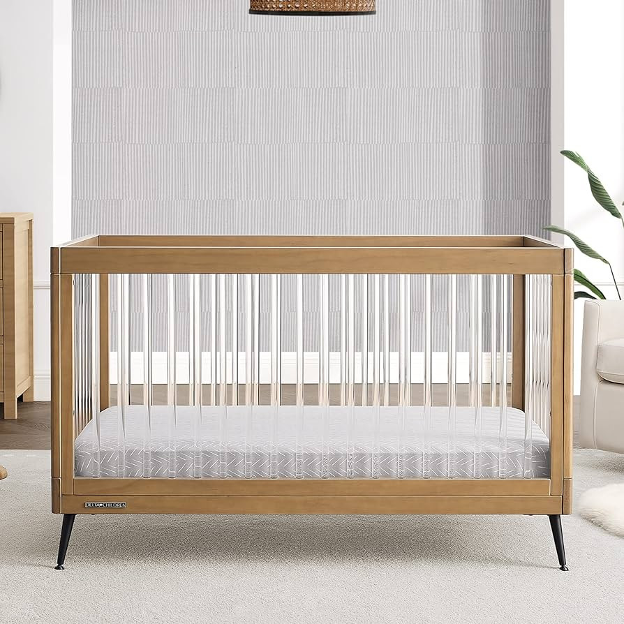 Delta Children Sloane 4-in-1 Acrylic Convertible Crib - Greenguard Gold Certified, Acorn/Matte Bl... | Amazon (US)