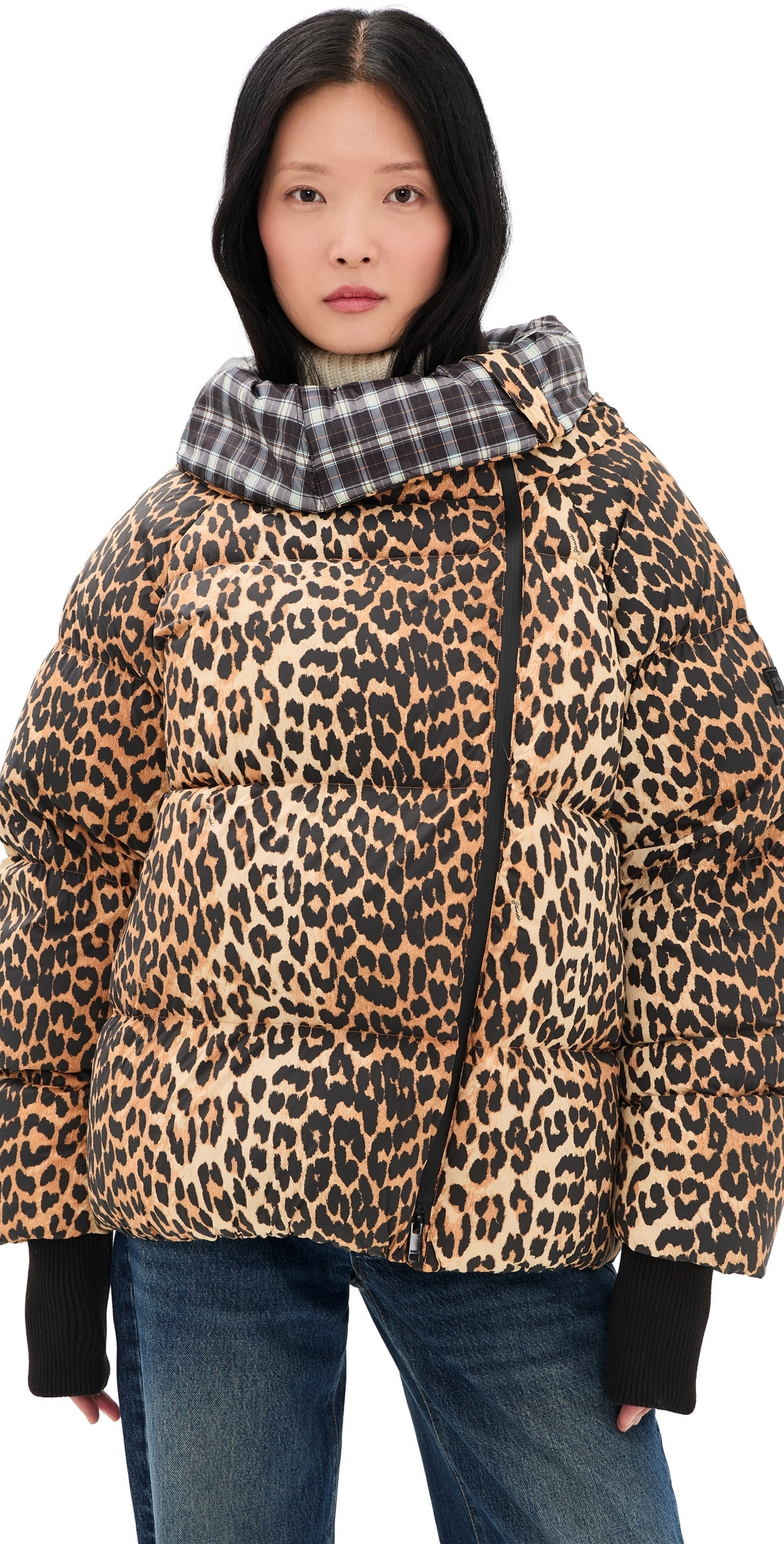 GANNI Future Nylon Printed Quilt Puffer Almond Milk 40 | Shopbop