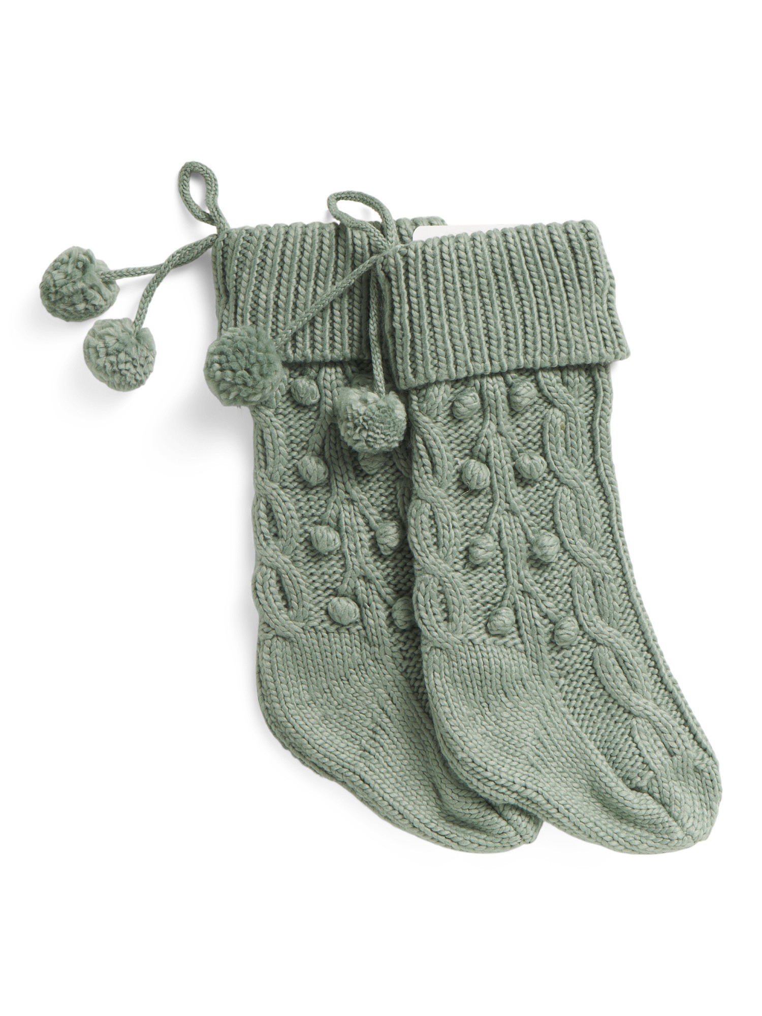 Set Of 2 Knit Branches Holiday Stockings | TJ Maxx