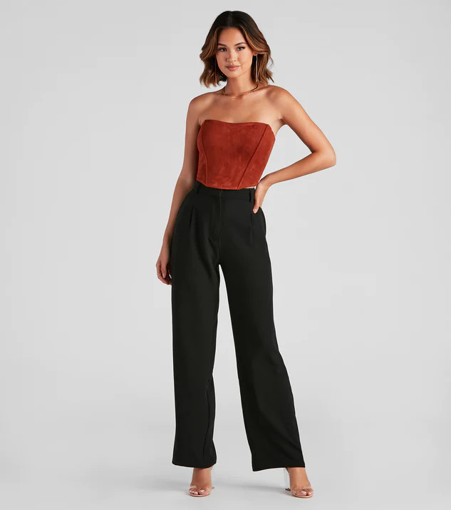 Chic Crepe Boyfriend Trouser Pants | Windsor Stores