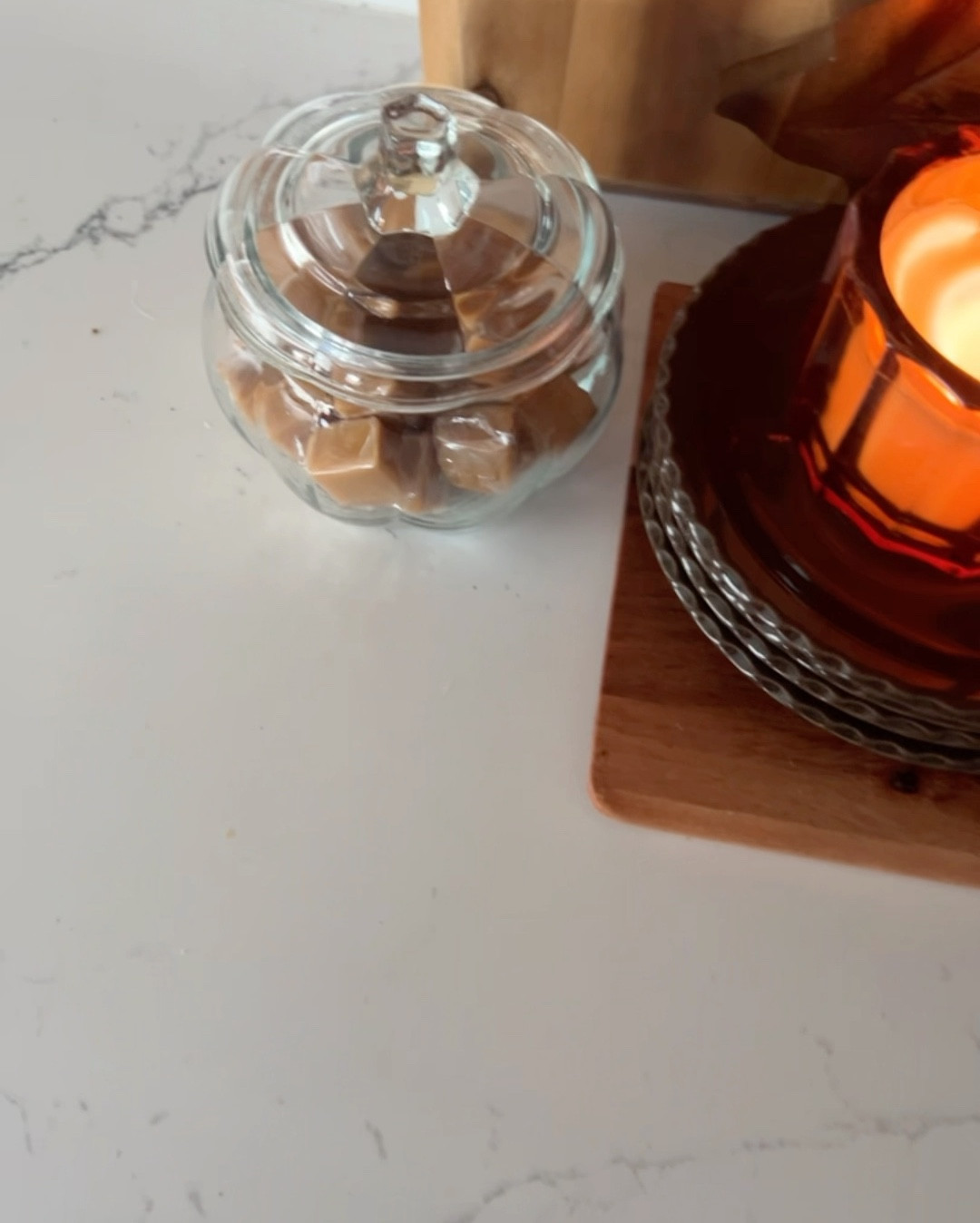 The perfect candy jar for fall! Glass pumpkin candy jar, fall kitchen counter decor, fall styling, fall, cutting boards

#LTKSeasonal #LTKHome