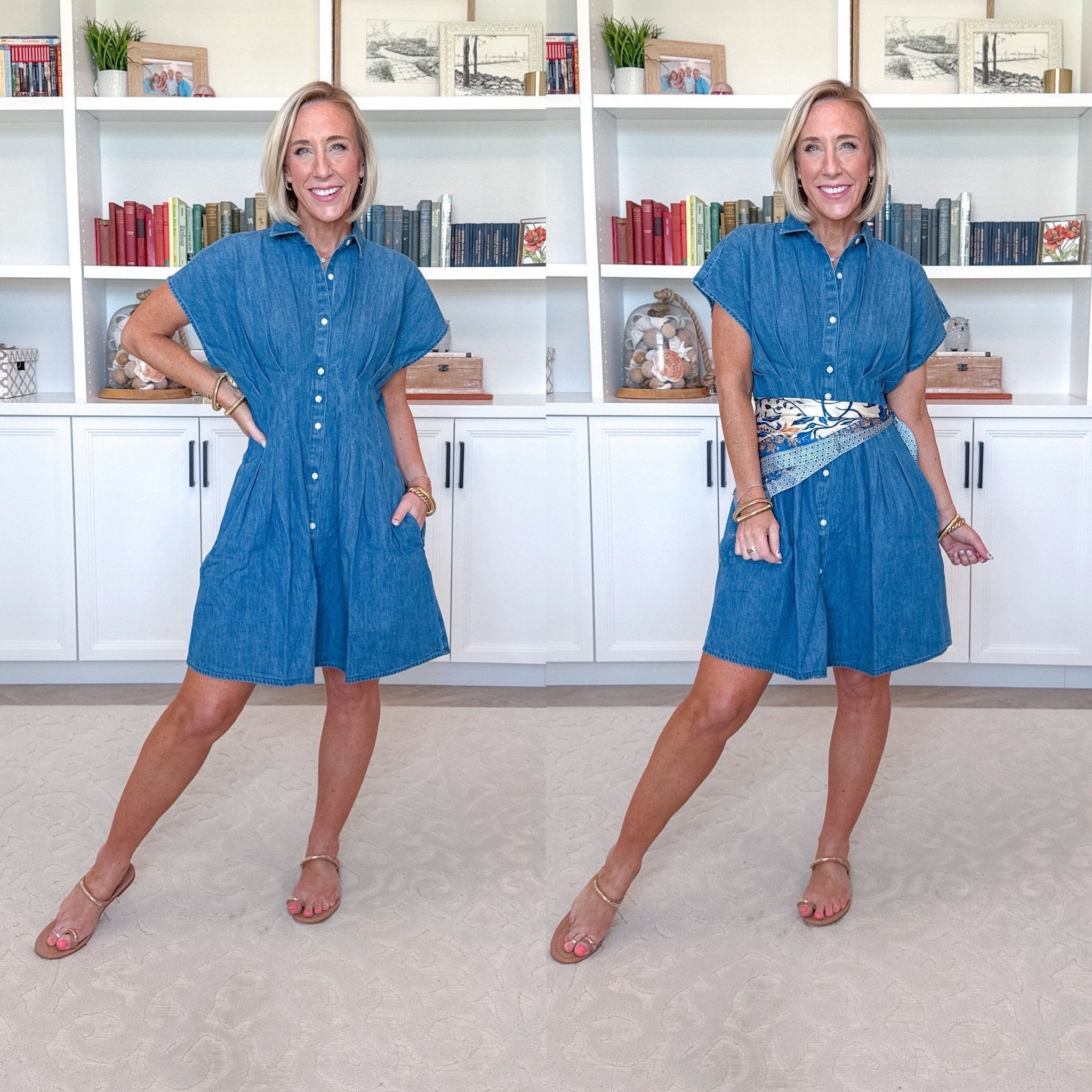Spring Haul - not-so-rapid unboxing… part 1 (and it’s ALL ON SALE!) Chambray Pleated Mini Pocket Shirtdress - size XXS. 50% off. 

#LTKSeasonal#LTKOver40#LTKSaleAlert 

 