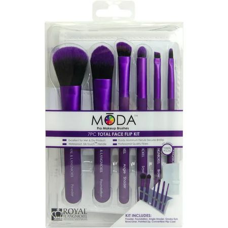 MŌDA Pro Makeup Brushes Total Face Flip Kit, 7 Pieces | Walmart (US)