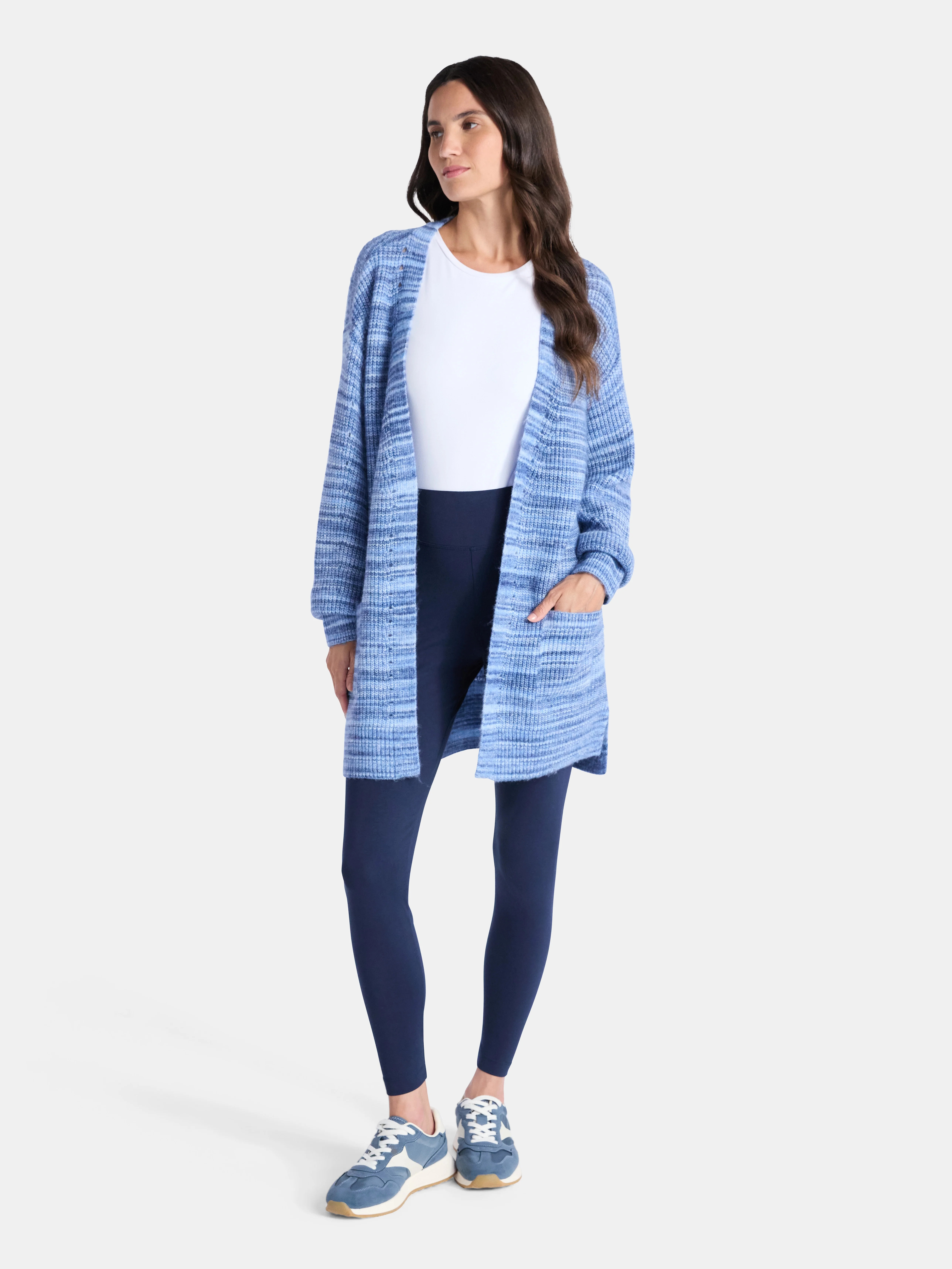Time and Tru Women’s and Women’s Plus Super Soft Longline Cardigan Sweater, Lightweight, Size... | Walmart (US)