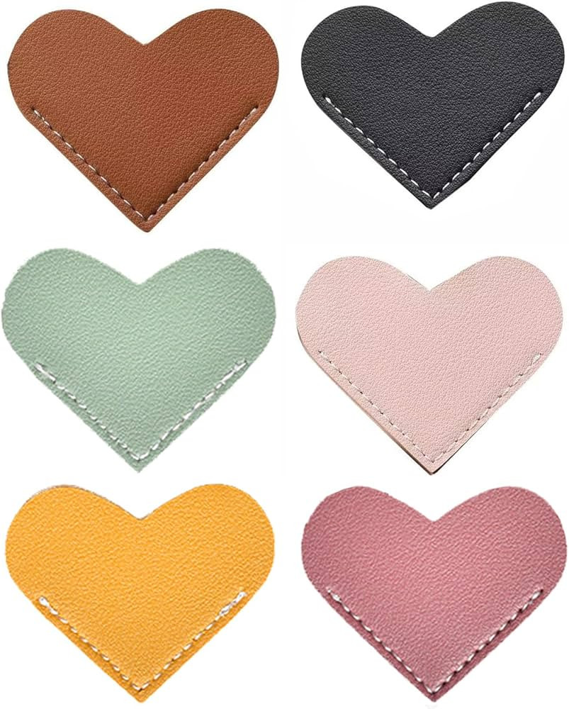 Leather Heart Bookmarks, Cute Corner Page Book Marks for Kids Women Book Accessories for Reading ... | Amazon (US)