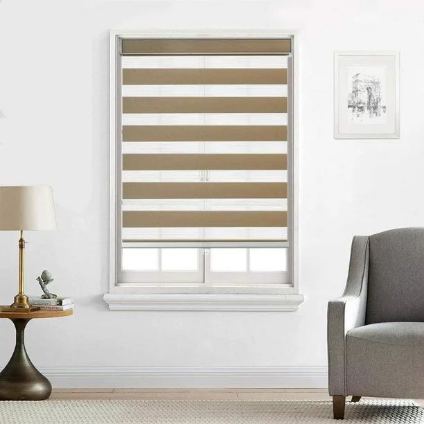 Zebra Shade Cordless,Dual Mode, lets light in and blocks light out 32x72" Taupe Sand | Walmart (US)