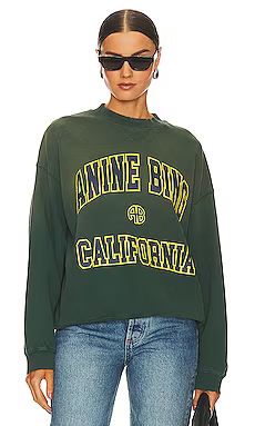 ANINE BING Jaci Sweatshirt in Washed Faded Green from Revolve.com | Revolve Clothing (Global)