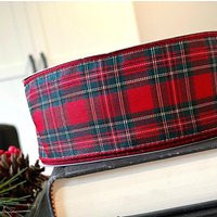 Dark Red & Green Plaid Christmas Ribbon 2.5"" Width X 10 Yards Long | Etsy (US)