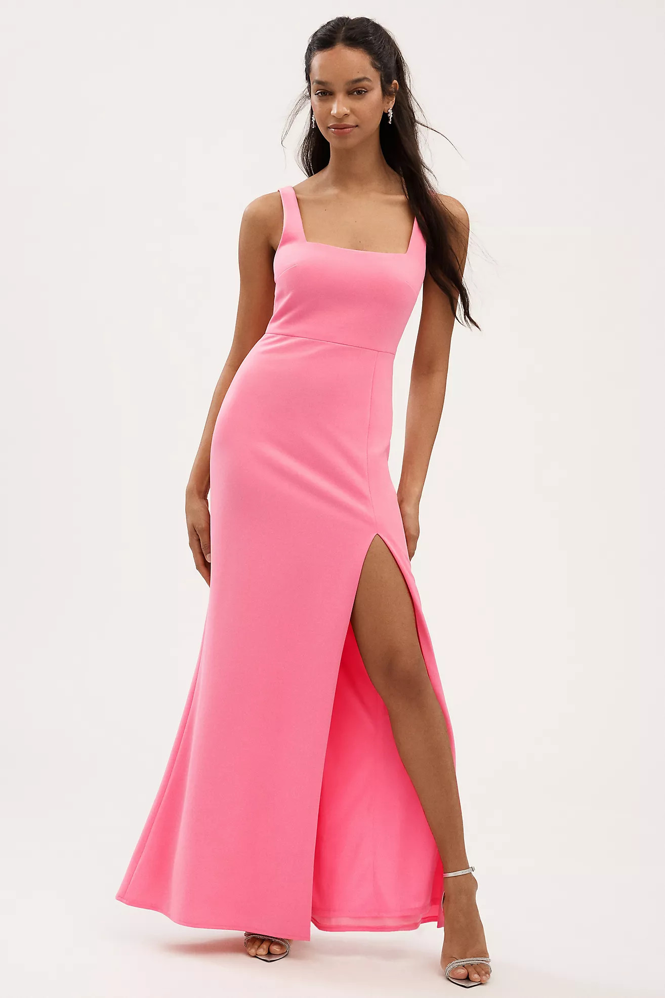 BHLDN Blake Square-Neck Stretch Crepe Maxi Dress | Anthropologie (US)