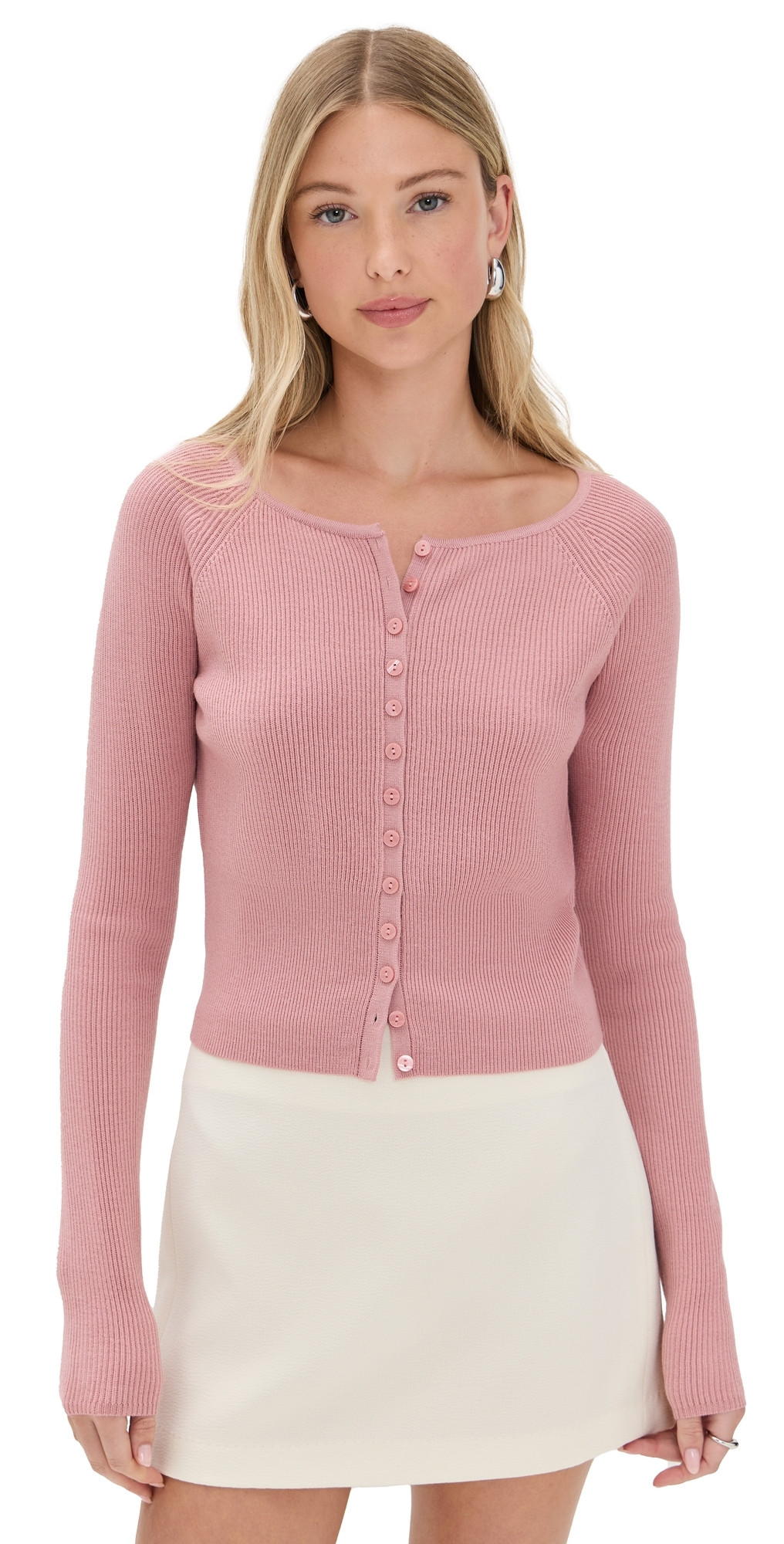 Reformation Meadow Regenerative Cardigan Dusty Rose S | Shopbop
