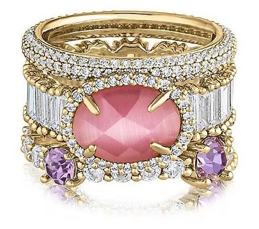 Zaxie by Stefanie Taylor Stackable Statement Ring Set - QVC.com | QVC