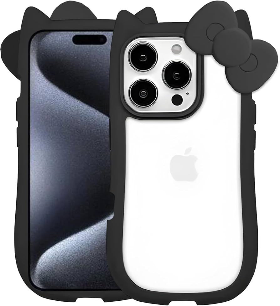 OTTARTAKS Compatible with iPhone 16 Pro Max Case Cute 3D Bow for Women Girls, Kawii Cat Ear Kitty... | Amazon (US)