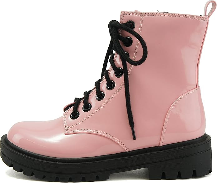 SODA FIRM - Lug Sole Combat Ankle Bootie Lace up w/Side Zipper | Amazon (US)
