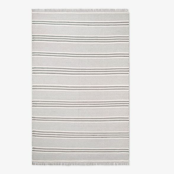 7' x 10' Outdoor Rug Diagonal Stripe Gray - Threshold™ Designed with Studio McGee | Target