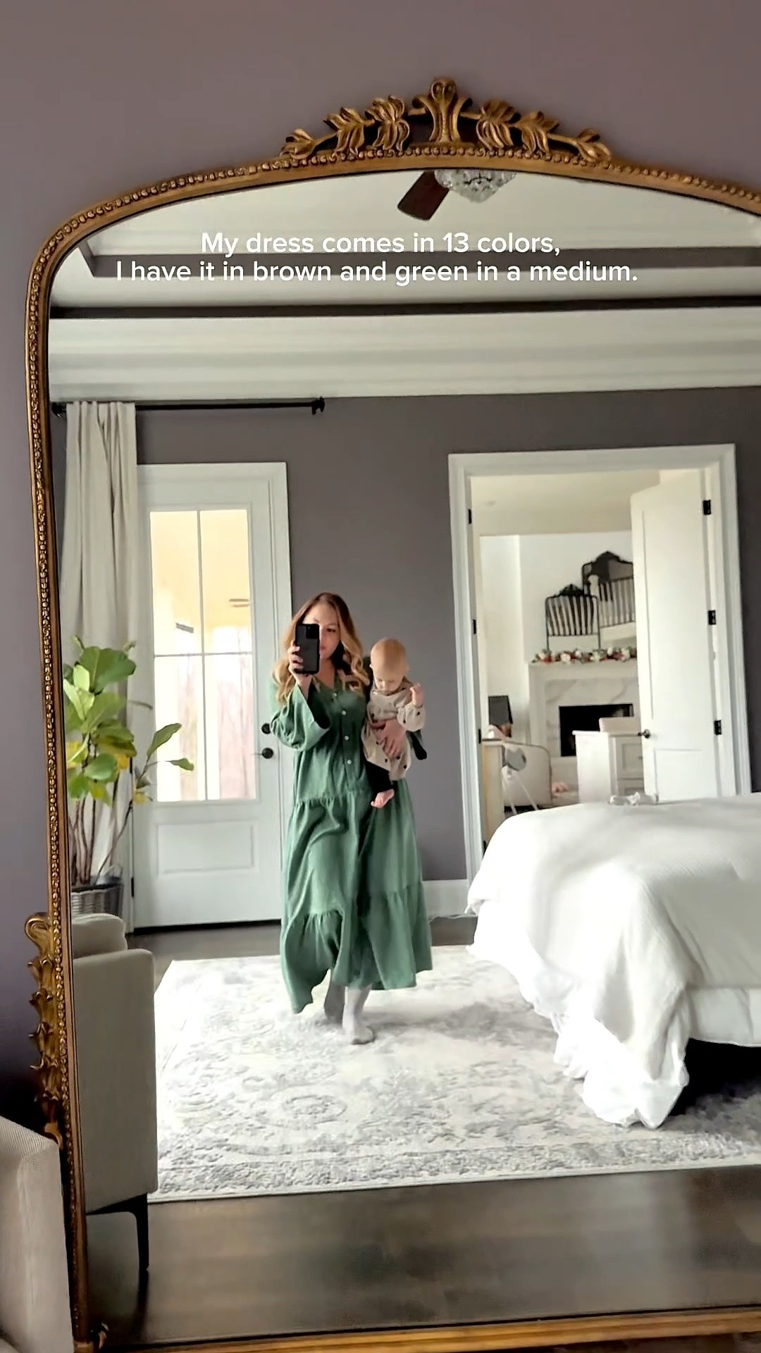 My long sleeve dress comes in 13 colors,
I have it in brown and green in a medium. Sabrina’s heart dress 
comes in sizes 3 months
to 3 years. 🤍 My daughter is on the smaller size for her age so I always size down. 

#LTKValentine #LTKootd #LTKBaby