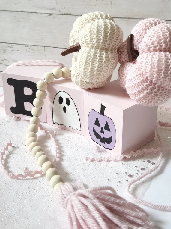 PINK BOO BLOCKS - Etsy | Etsy (US)