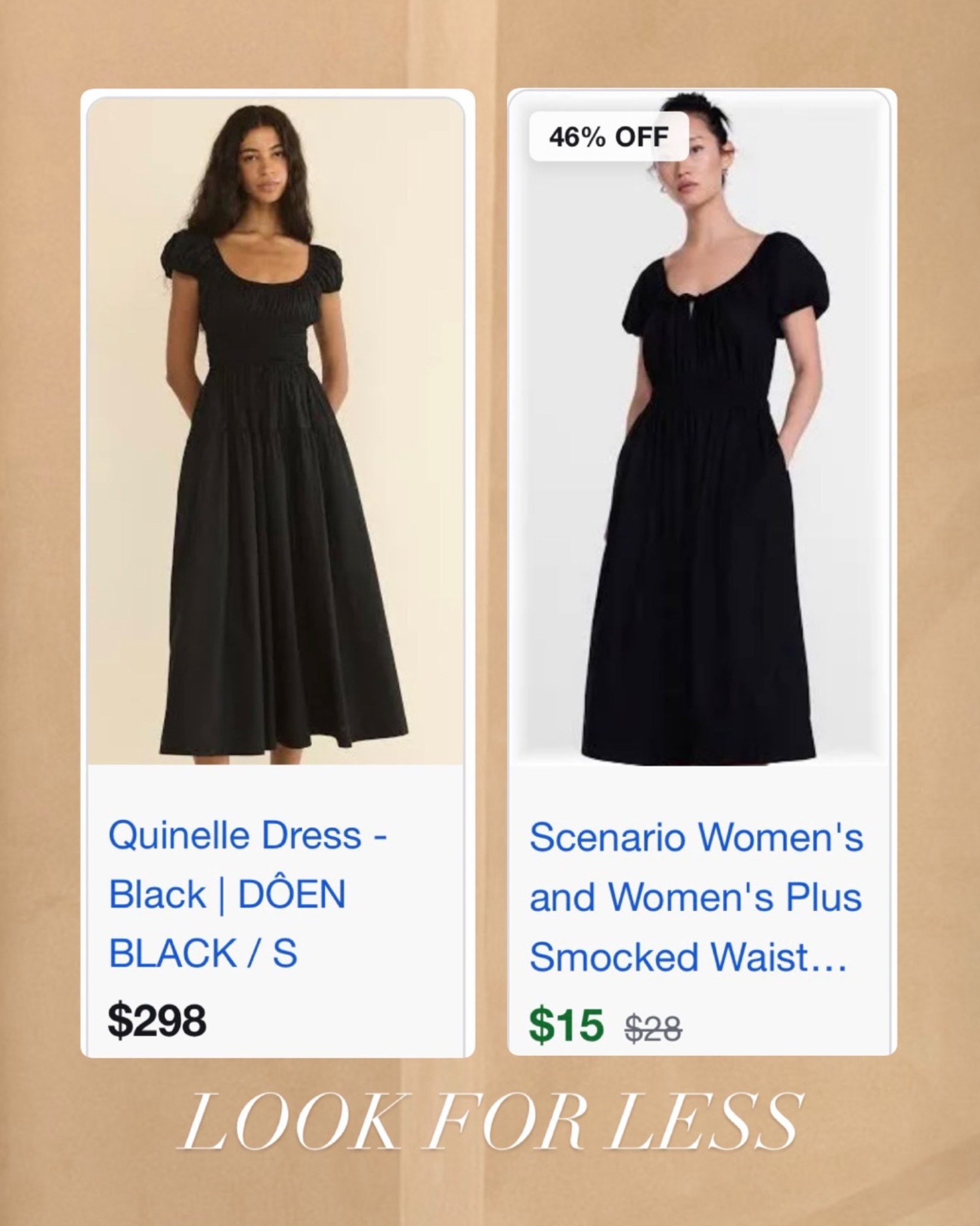 doen dress look for less